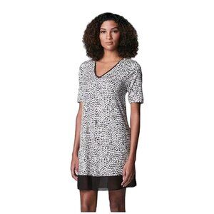 Simply Vera Wang Black White Short Sleeve Pockets Knit Sleep Shirt Sz S New